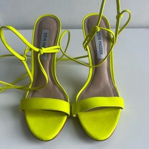 Steve Madden neon green lace up heels